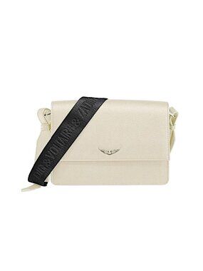 Zadig & Voltaire Lolita Wings Leather Crossbody Bag with Logo Strap  NEW